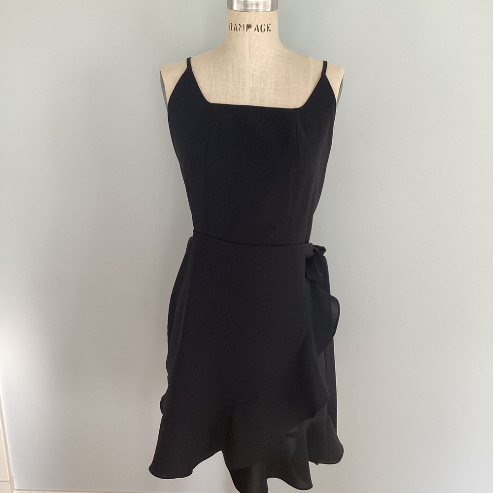Black Wrap Dress with Ruffle Hem Size XXLarge